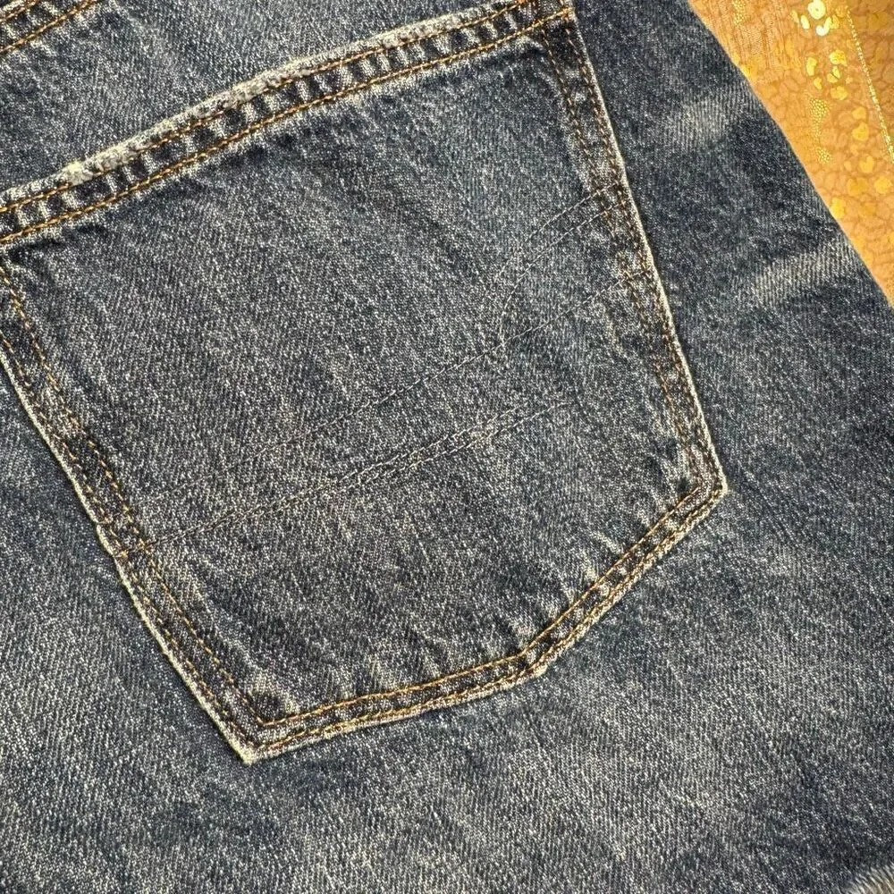 American Eagle Blue 90's Boyfriend Shorts Distressed Cut Offs Size 8